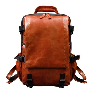mochila de hombre en piel marron